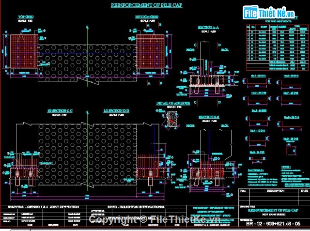 dầm bản lỗ rỗng,bản vẽ thiết kế,Bản cad thiết kế,bản vẽ mố trụ cầu,kết cấu mố cầu